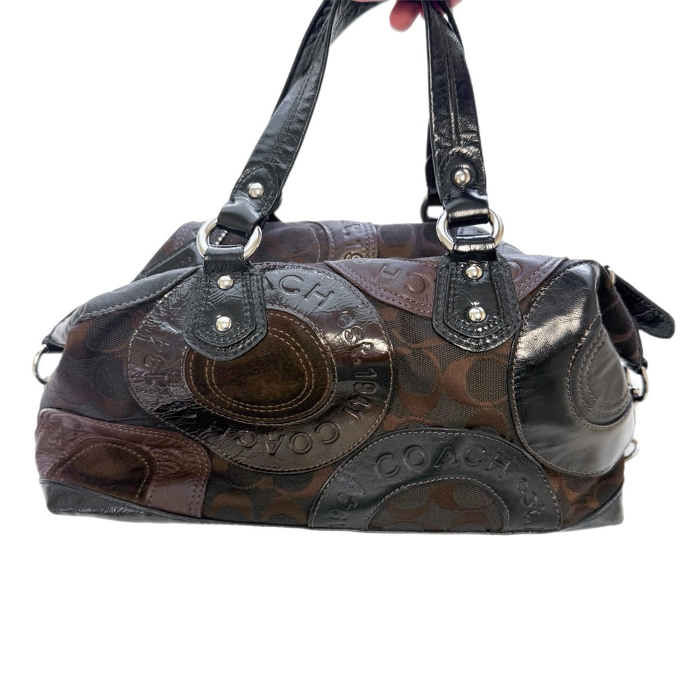 Coach 2010 Chocolate Brown Patchwork Mini Suede P… - image 3